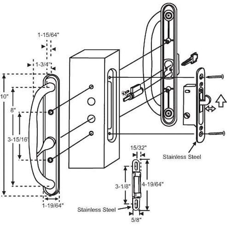 Strybuc Patio Door Handle White 13-341WKA
